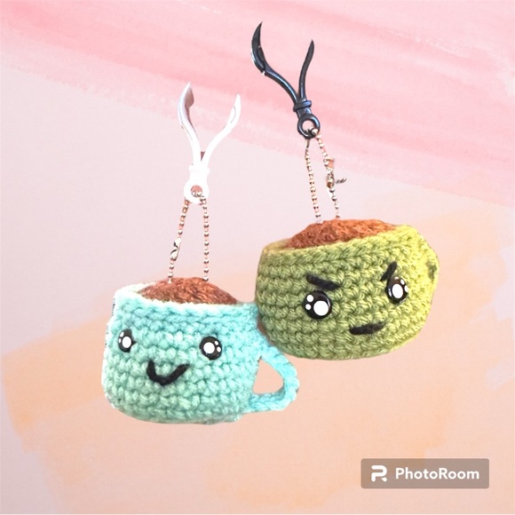 Coffee keychain/bagcharm handmade crochet plushie!! - Picture 3 of 5